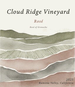 Award-winning Cloud Ridge Rosé 2025 label